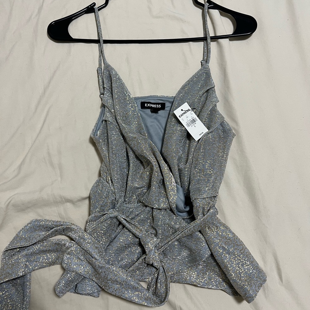 New sparkly spaghetti strap top: NEW -Small